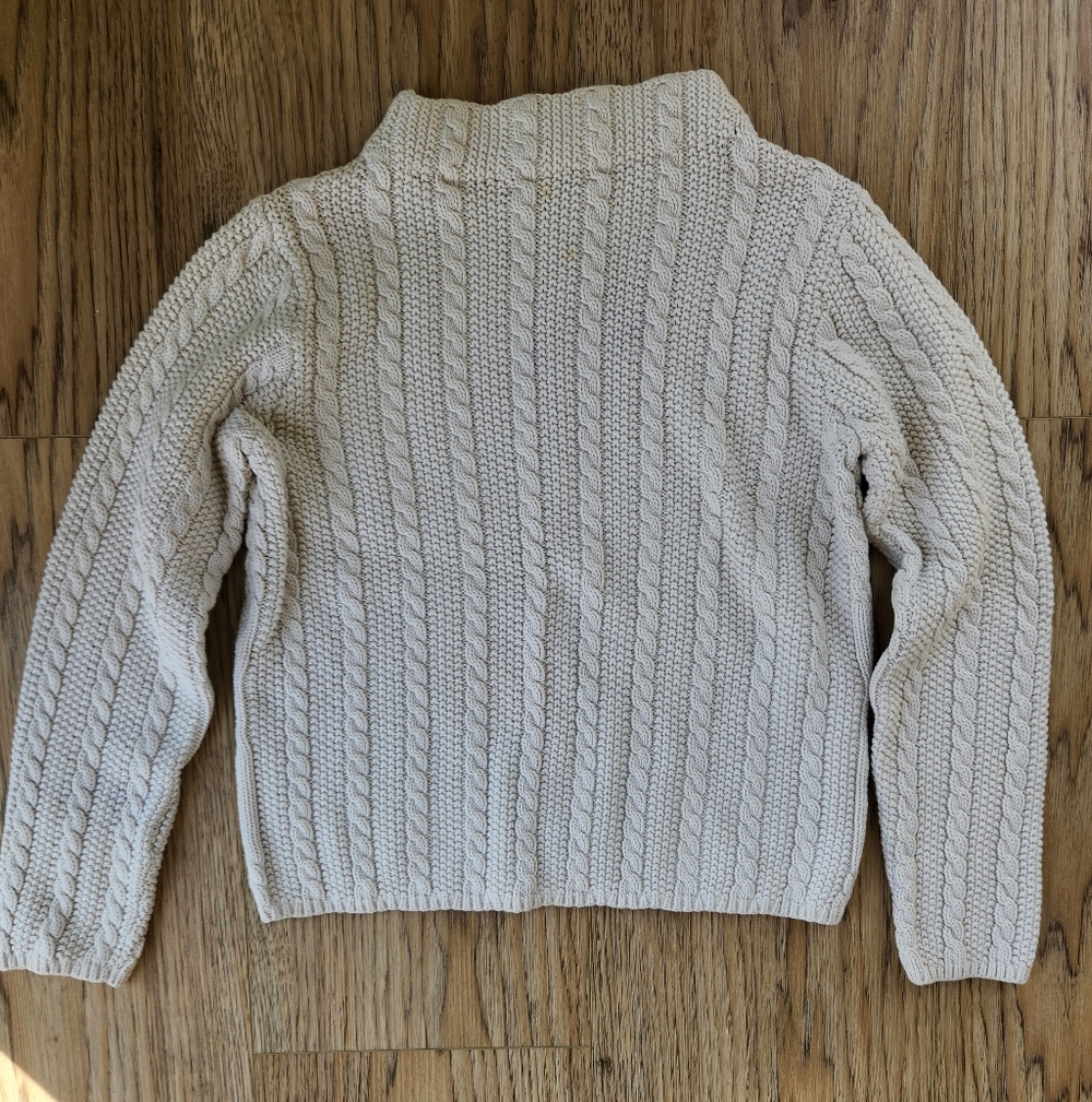 L.L. Bean Cream Cable-Knit Pullover Sweater